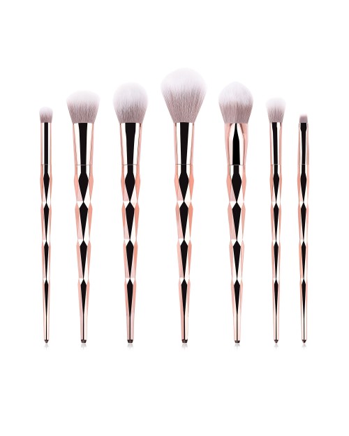 Edition Professional 7pcs Gold Champagne Spiral Long Handle Makeup Cosmetic Brush Set