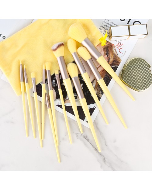  13 Pcs Full Set Makeup Brush Set Travel Cosmetic Beauty Foundation Blush Eyeshadow Lip Make Up Brushes Kit With Bag
